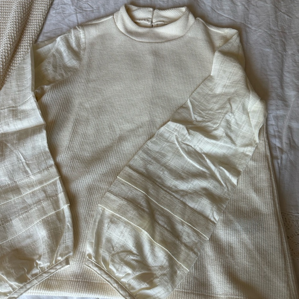 Madewell Cream Textured Knit Sweater